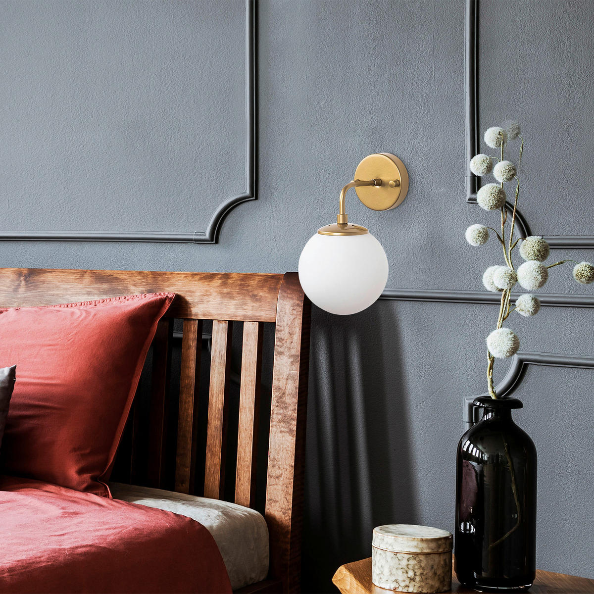 Opviq Wandleuchte Horn gold Metall Glas B/H/T/L/D: ca. 21x27x21x15x15 cm E14 1 Brennstellen Horn - gold (15,00/21,00/27,00cm) - Opviq