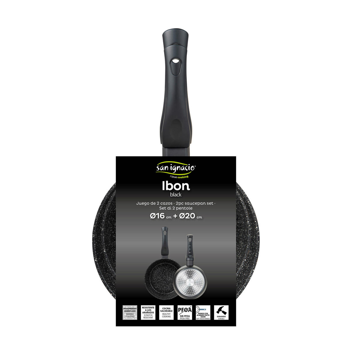 SAN IGNACIO Topf-Set IBON BLACK schwarz Aluminium IBON BLACK - schwarz - SAN IGNACIO