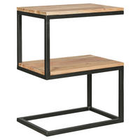Beistelltisch natur schwarz pulverbeschichtet Akazie Metall B/H/T: ca. 45x60x30 cm Beistelltisch S-Form - natur/schwarz (45,00/60,00/30,00cm) - Wohnling