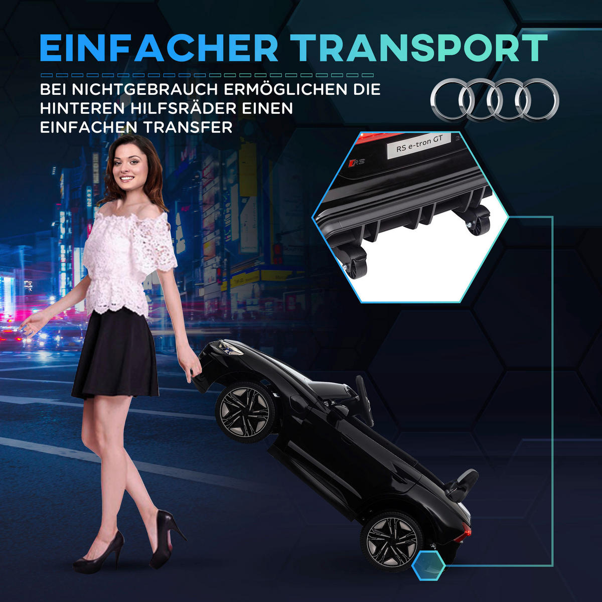HOMCOM Kinder-Elektroauto schwarz B/H/L: ca. 58x41x103 cm Kinder Elektroauto - schwarz (103,00/58,00/41,00cm) - HOMCOM