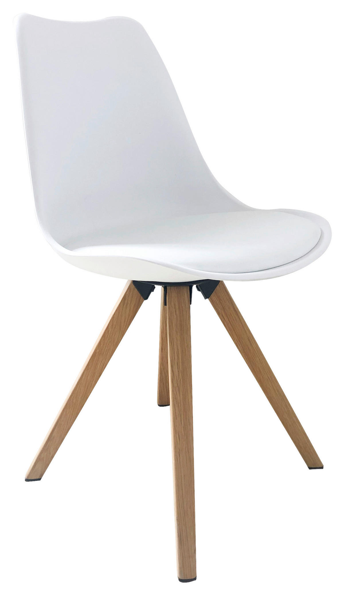 Stuhl KIRA  2er-Set weiß weiß Eiche Kunststoff Kunstleder Metall B/H/T: ca. 48x86x55,5 cm KIRA  2er-Set - Eiche/weiß (48,00/86,00/55,50cm) - byLIVING