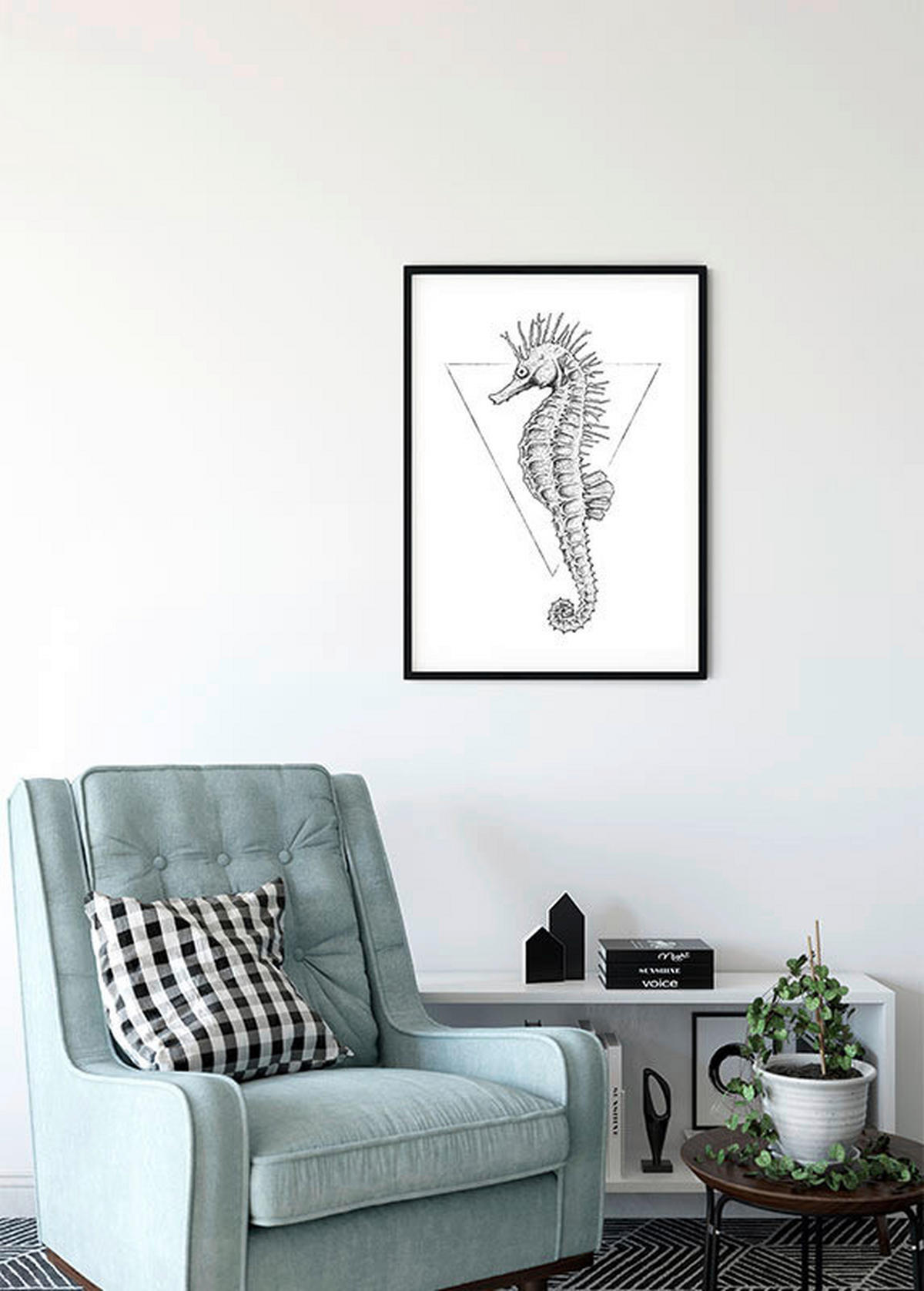 Komar Poster Sea Horse White Tiere B/L: ca. 30x40 cm Sea Horse White - (30,00/40,00cm) - Komar