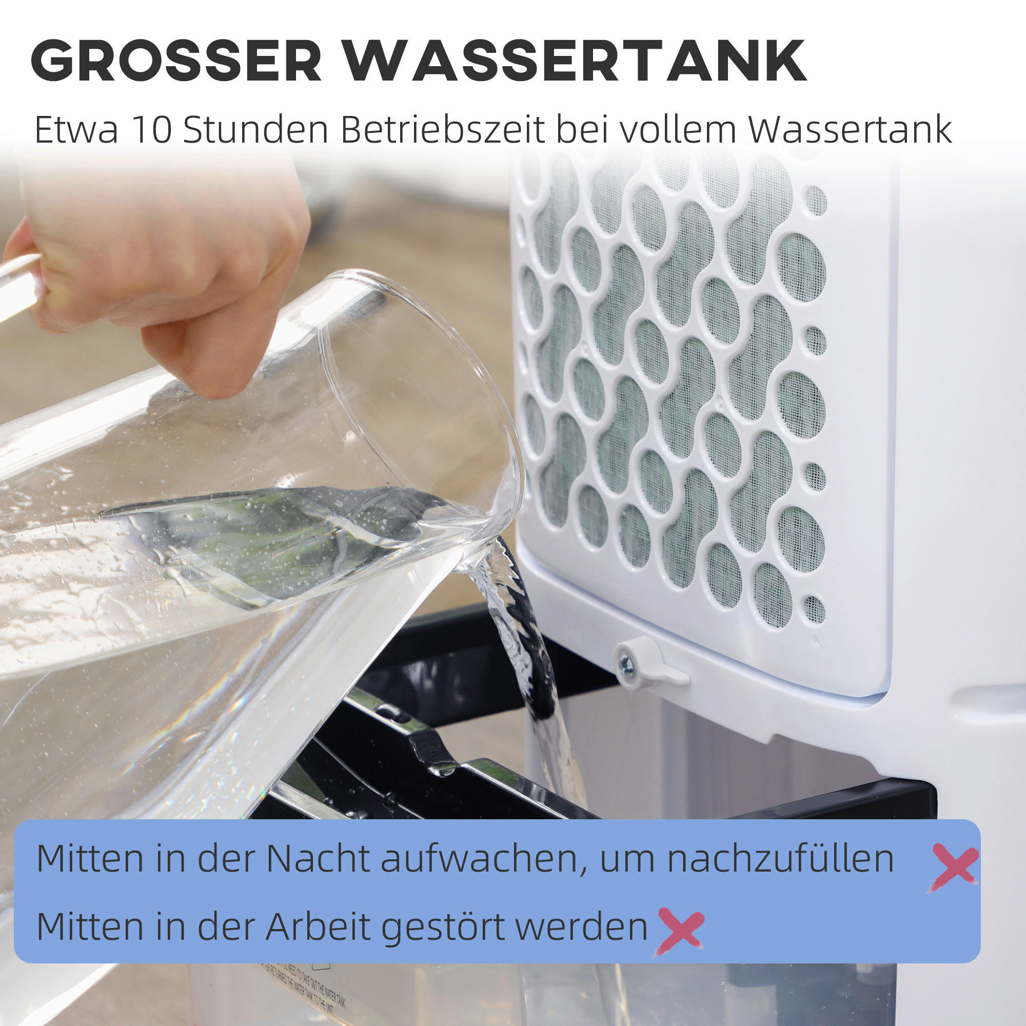 HOMCOM Luftkühler cremeweiß Polypropylen B/H/L: ca. 27x24,5x60 cm Luftkühler - cremeweiß (60,00/27,00/24,50cm) - HOMCOM