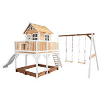 AXI Spielhaus Liam braun B/H/L: ca. 613x291x277 cm Liam - braun/weiß (277,00/613,00/291,00cm) - AXI