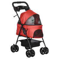 PawHut Hunde-Zubehör rot Polypropylen B/H/L: ca. 45x67x96 cm Hundewagen - rot (96,00/45,00/67,00cm) - PawHut