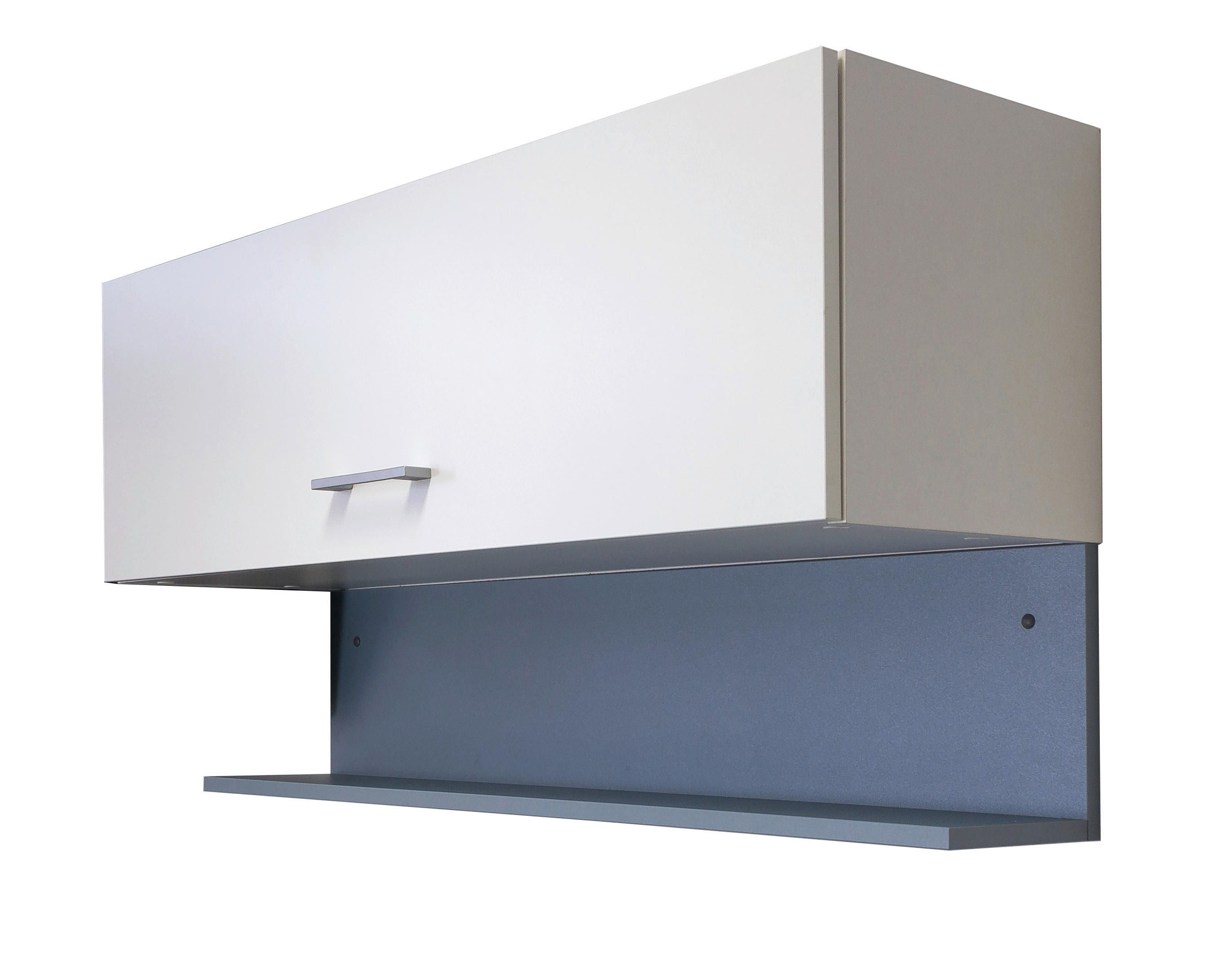 Flex-Well Eckregal Lucca weiß matt B/H/T: ca. 100x23x19 cm Lucca - weiß/graublau (100,00/23,00/19,00cm) - Flex-Well