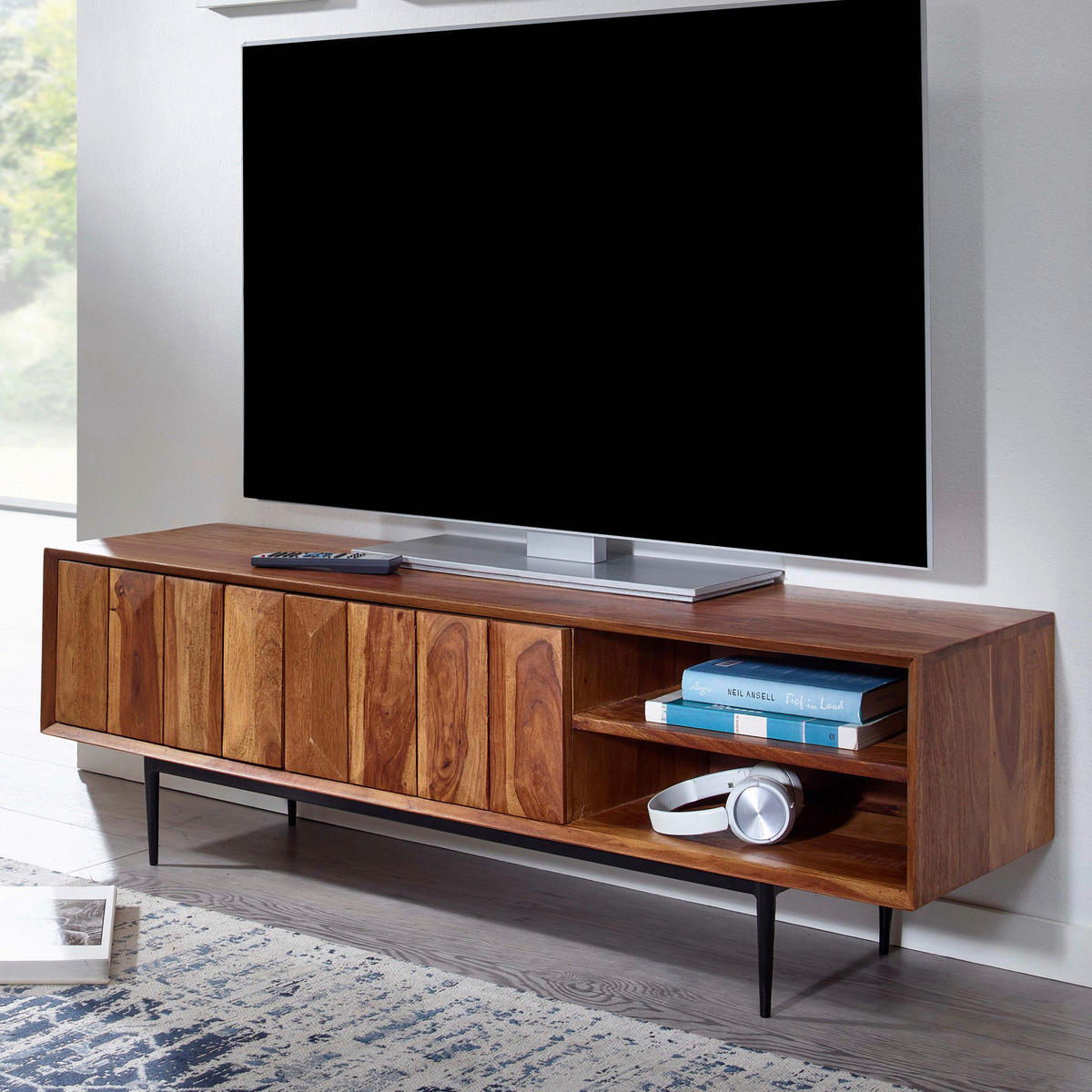 Lowboard rosenholz Nachbildung B/H/T: ca. 123x42x35 cm Lowboard - rosenholz (123,00/42,00/35,00cm) - Wohnling