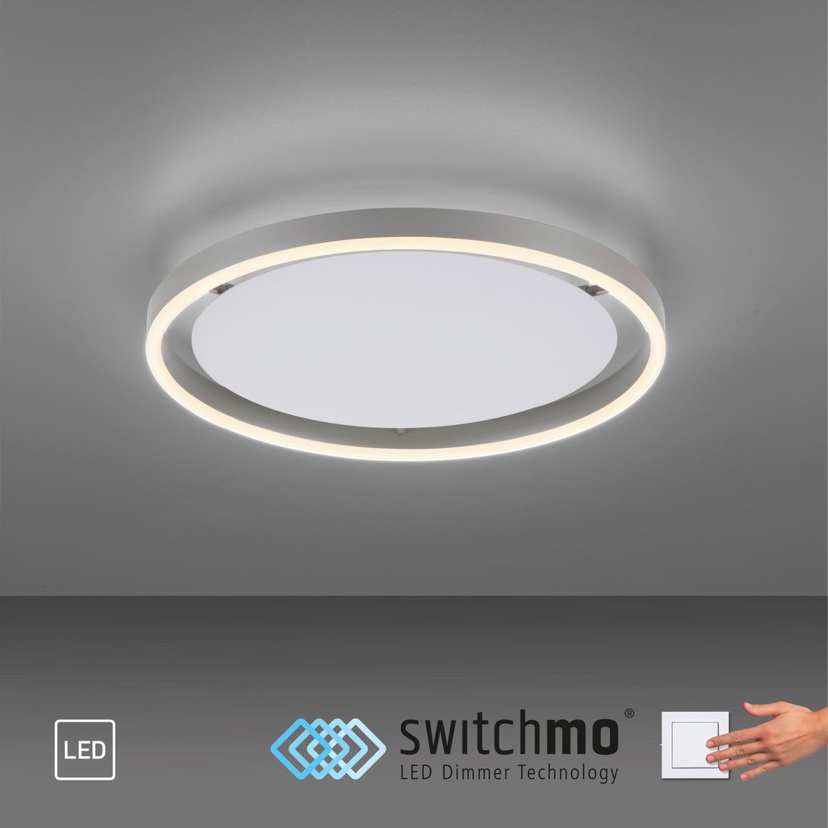 Just Light LED-Deckenleuchte RITUS 15391-95 weiß Alu Metall H/D: ca. 5,3x39,3 cm 1 Brennstellen RITUS - weiß/Alu (39,30/5,30cm) - Just Light