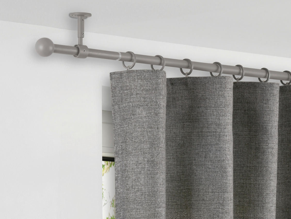 Stilgarnituren Cool-Gray Metall L: ca. 400 cm ausziehbar von ca. 210 bis 400 cm 1.0 Läufe Teleskopgarnitur_2in1 - Cool-Gray (400,00cm) - ondeco