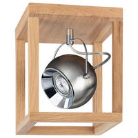 SPOT Light Deckenleuchte SP-5227174  Roy Eiche Satiniert Eiche Glas Metall B/H/L: ca. 20x25x20 cm GU10 1 Brennstellen Roy - Eiche/Satiniert (20,00/20,00/25,00cm) - SPOT Light