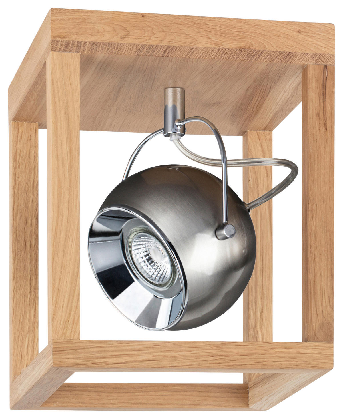 SPOT Light Deckenleuchte SP-5227174  Roy Eiche Satiniert Eiche Glas Metall B/H/L: ca. 20x25x20 cm GU10 1 Brennstellen Roy - Eiche/Satiniert (20,00/20,00/25,00cm) - SPOT Light