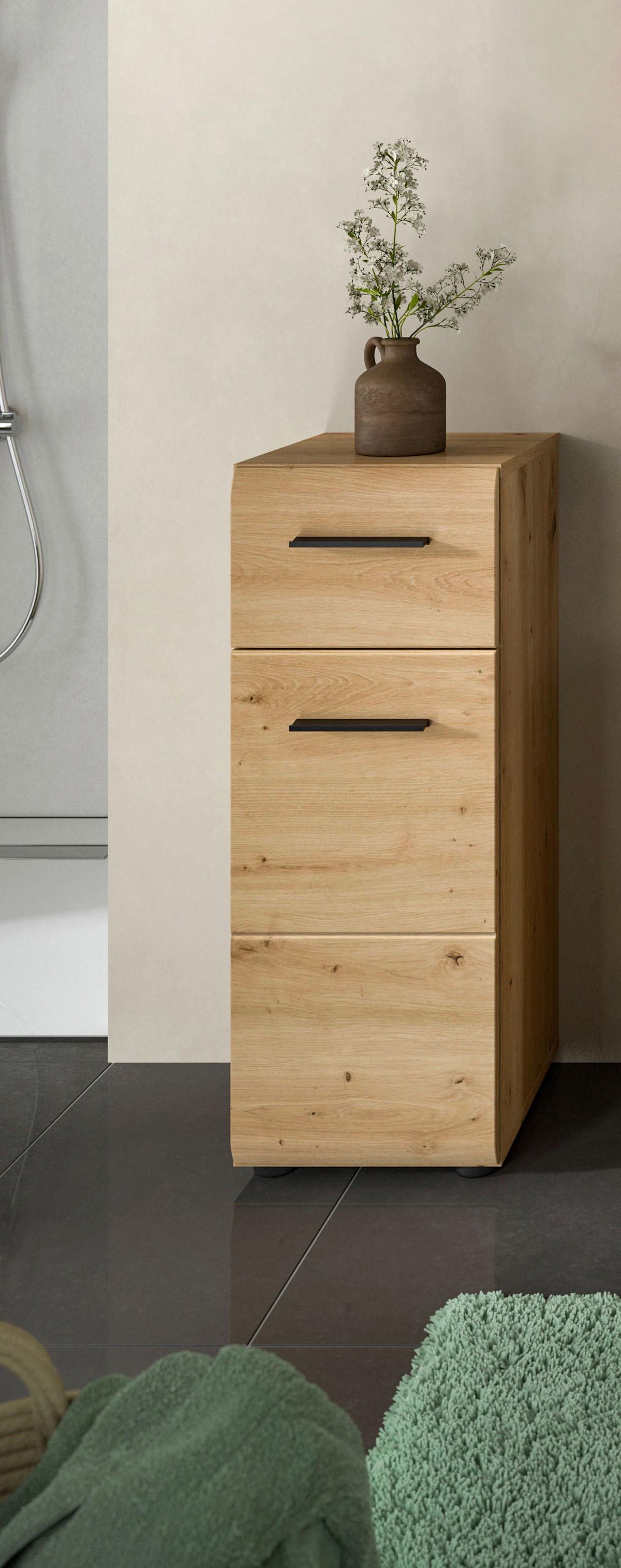 Schrank Ice Artisan Oak Nachbildung B/H/T: ca. 30x80x30 cm Ice - (30,00/80,00/30,00cm) - xonox.home