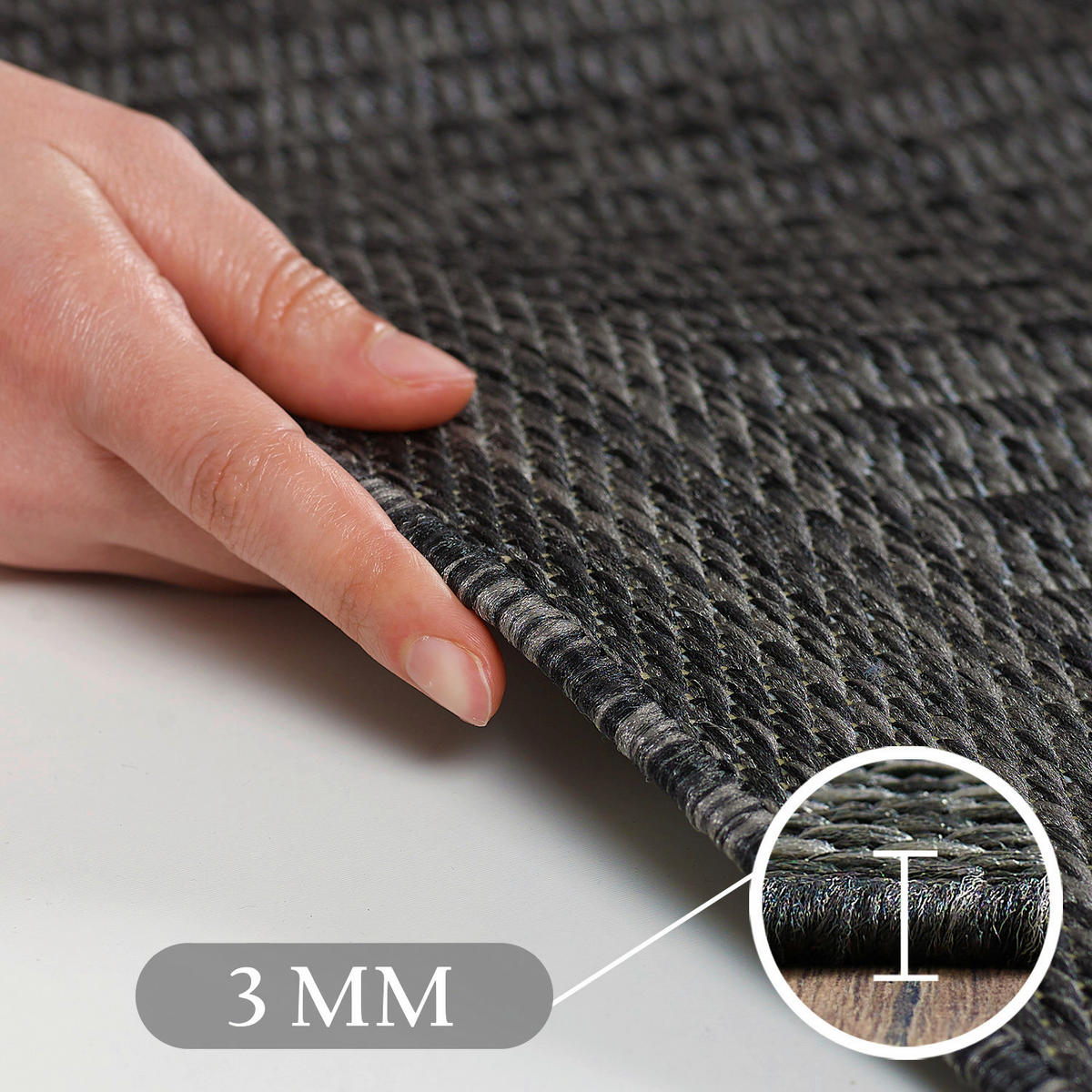 Ayyildiz Teppich GIZA schwarz B/L: ca. 80x250 cm GIZA - schwarz (80,00/250,00cm) - Ayyildiz