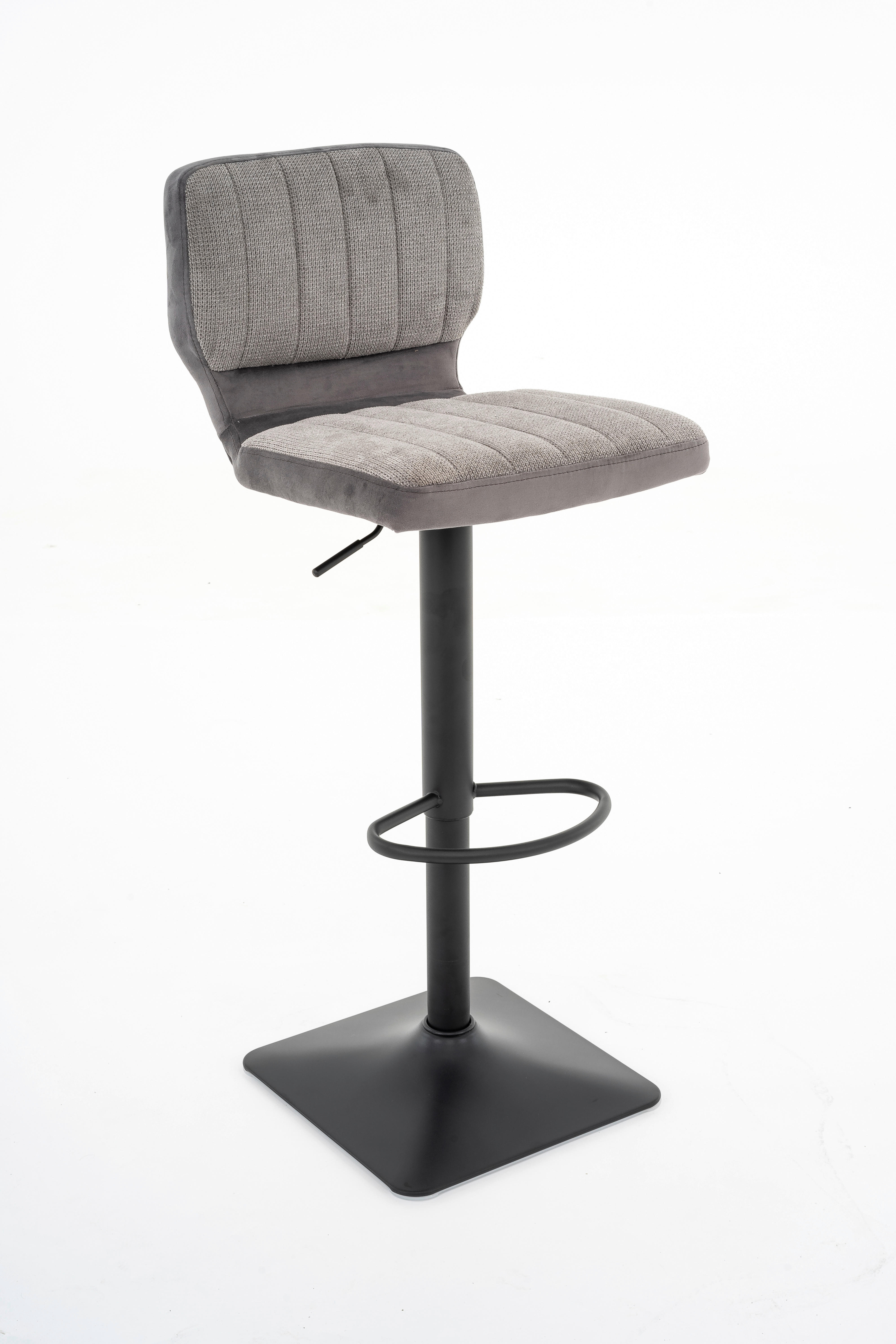 Barhocker FM-175-1 grau Microfaser Samt B/H/T: ca. 41x109x48 cm FM-175-1 - schwarz/grau (41,00/109,00/48,00cm)