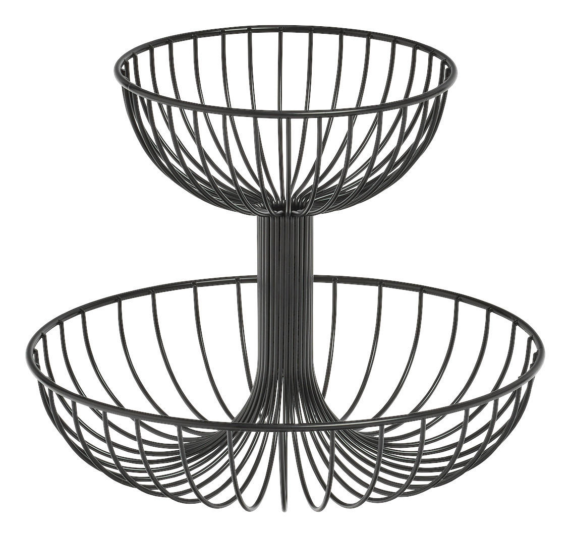Zeller Obst-Etagere 2-lagig schwarz Metall B/H/L: ca. 32x25,8x32 cm Obst-Etagere_2-lagig - schwarz (32,00/32,00/25,80cm) - Zeller