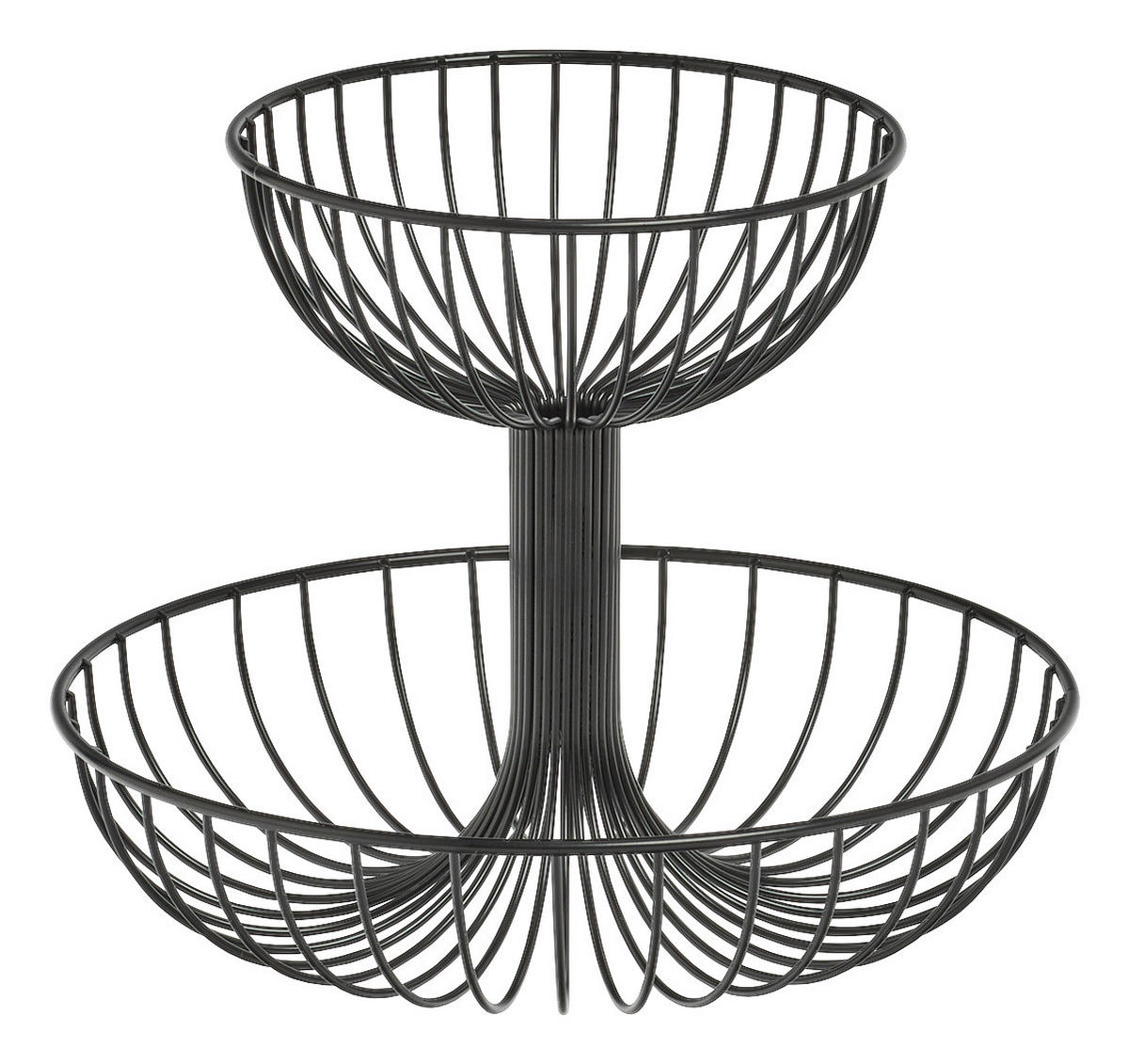 Zeller Obst-Etagere 2-lagig schwarz Metall B/H/L: ca. 32x25,8x32 cm Obst-Etagere_2-lagig - schwarz (32,00/32,00/25,80cm) - Zeller