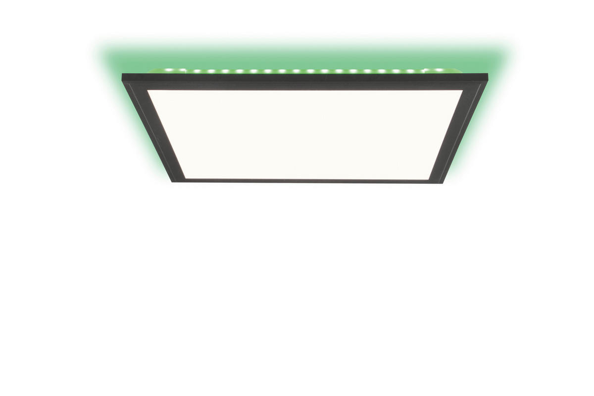 Brilliant Deckenleuchte Allie G96946/76 schwarz Metall Kunststoff B/H/L: ca. 39,6x5,3x39,6 cm Allie - schwarz (39,60/39,60/5,30cm) - Brilliant