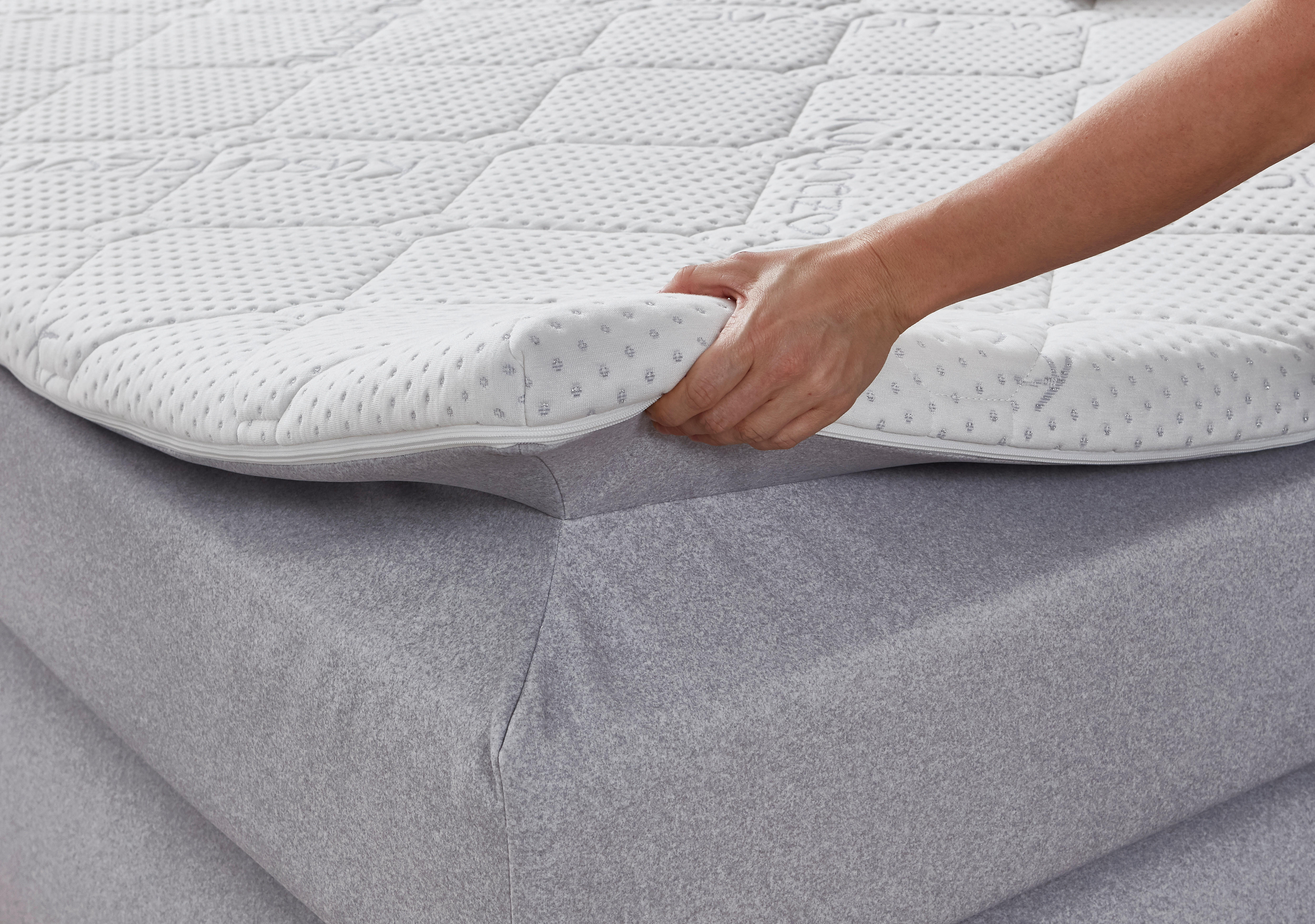 Thumbnail - Boxspringbett Graz silber Liegefläche B/L: ca. 180x200 cm