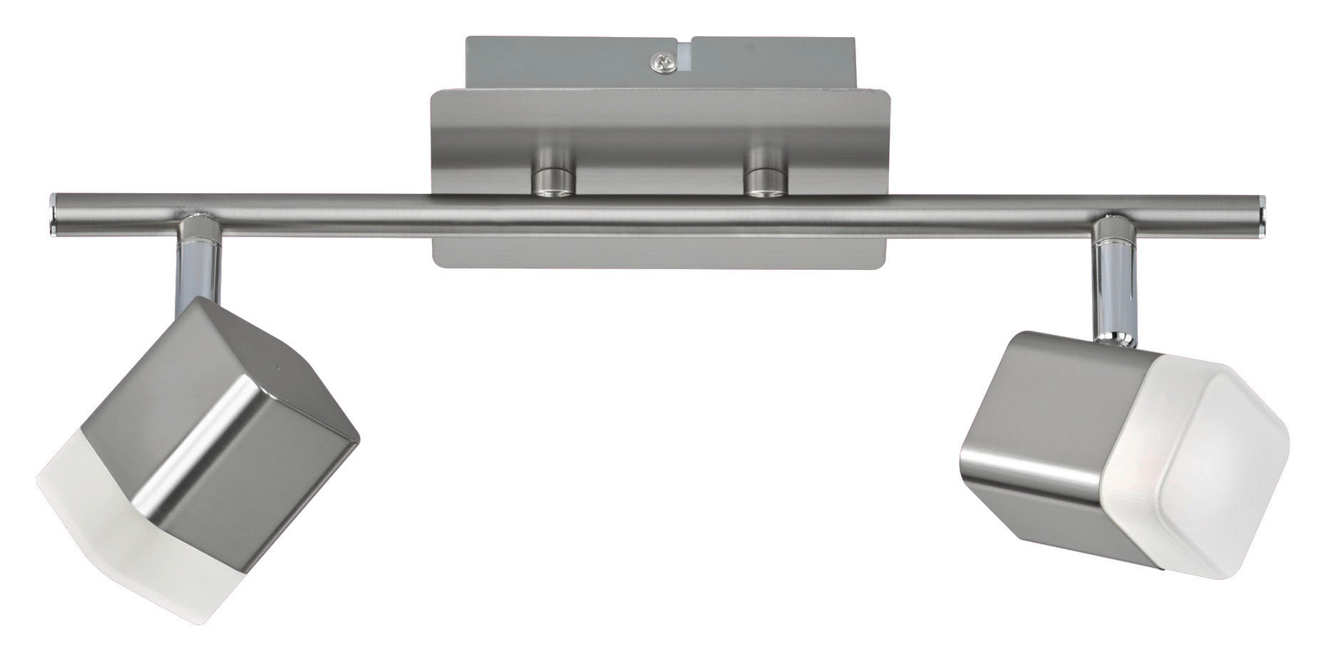 Spot nickel Metall B/H/T: ca. 34x15x9 cm 2 Brennstellen LED-Spot_2flg.Roubaix - nickel (34,00/15,00/9,00cm)