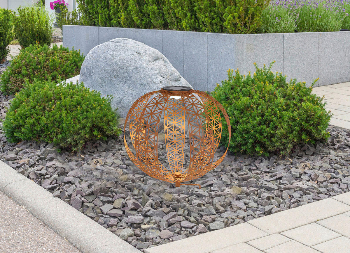 LED-Solarleuchte rost Metall H/D: ca. 41x30 cm SOLAR - rost (30,00/41,00cm) - GLOBO