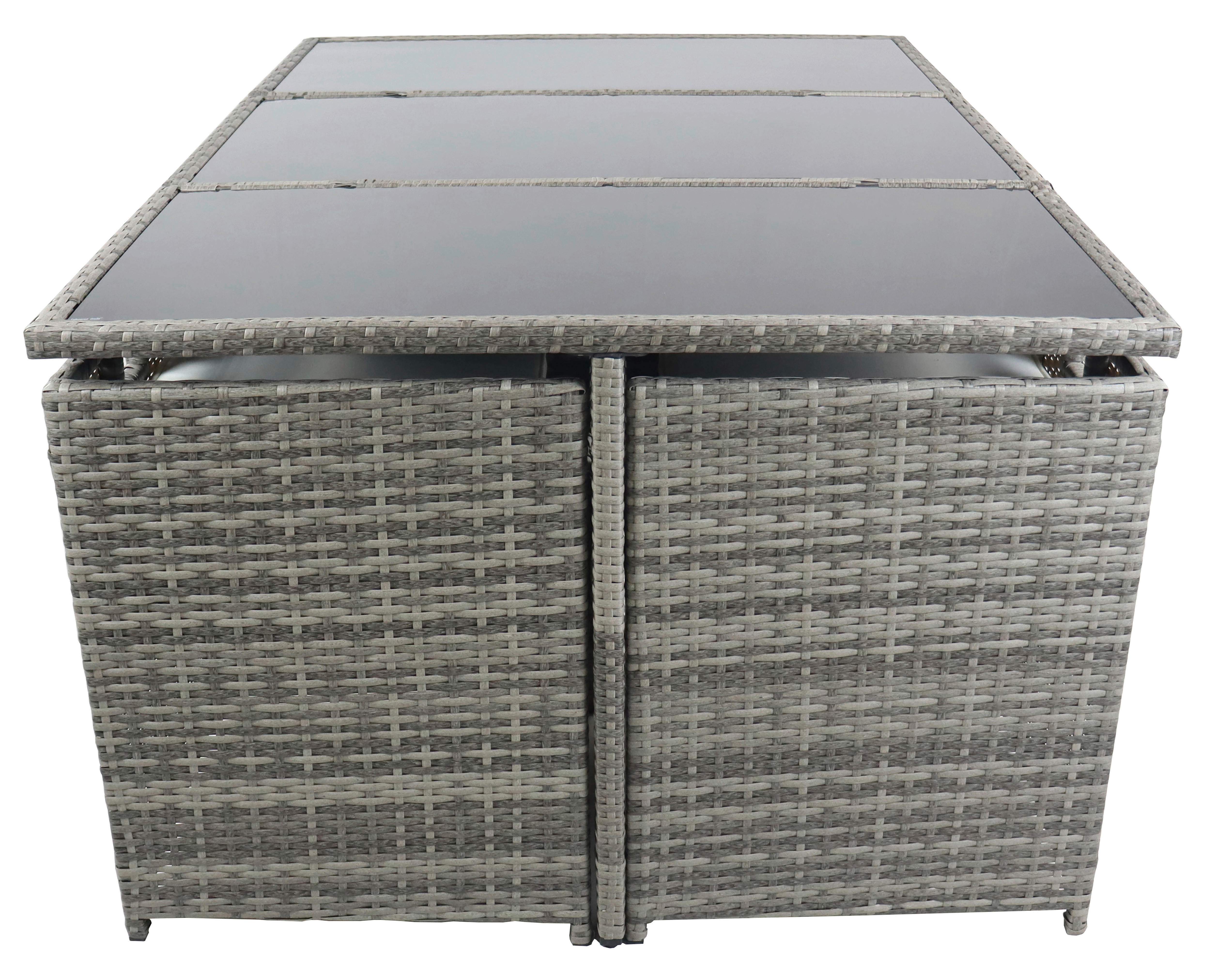 VCM Gartensitzgruppe Raloso grau Rattan B/H/L: ca. 170x74x110 cm Raloso - grau (110,00/170,00/74,00cm) - VCM