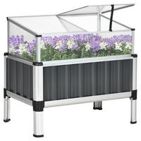 Outsunny Hochbeet Aluminium B/H/L: ca. 50x74x80 cm Hochbeet - (80,00/50,00/74,00cm) - Outsunny