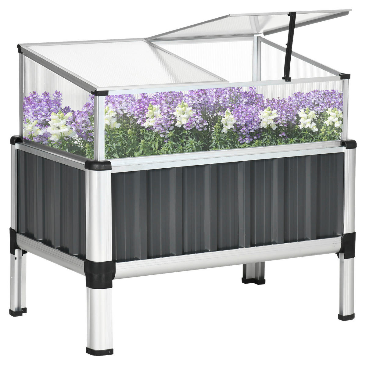 Outsunny Hochbeet Aluminium B/H/L: ca. 50x74x80 cm Hochbeet - (80,00/50,00/74,00cm) - Outsunny