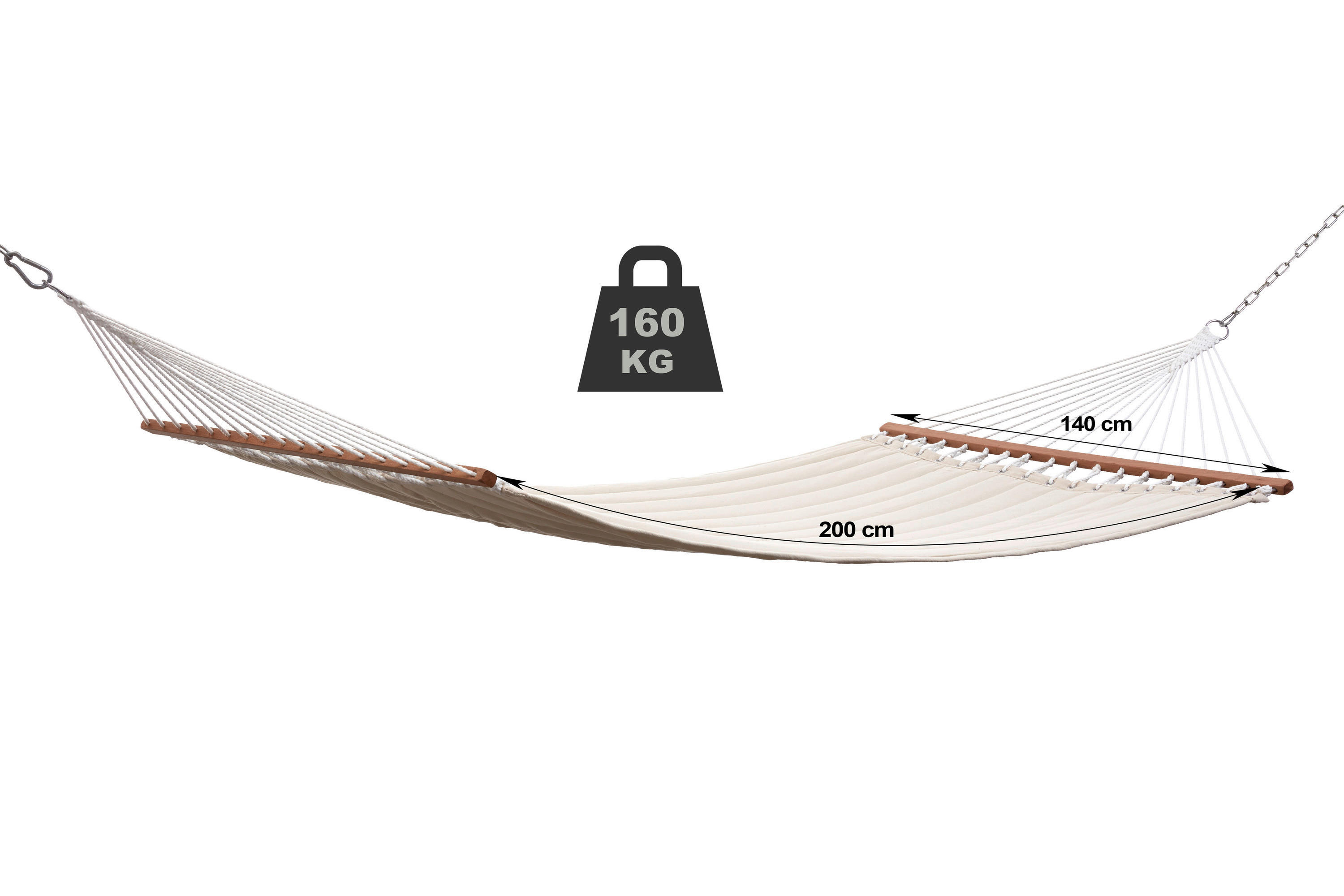 Grasekamp Stabhängematte beige Holz B/L...