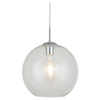 Searchlight Pendelleuchte Chrom transparent Glas Stahl B/H/D: ca. 25x120x25 cm E27 1 Brennstellen Balls - Chrom/transparent (25,00/120,00cm) - Searchlight