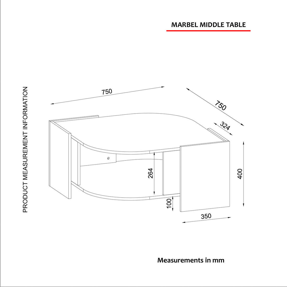 Couchtisch Marbel beige granit Optik B/H/T: ca. 75x40x75 cm Marbel - beige/granit (75,00/40,00/75,00cm) - moebel17