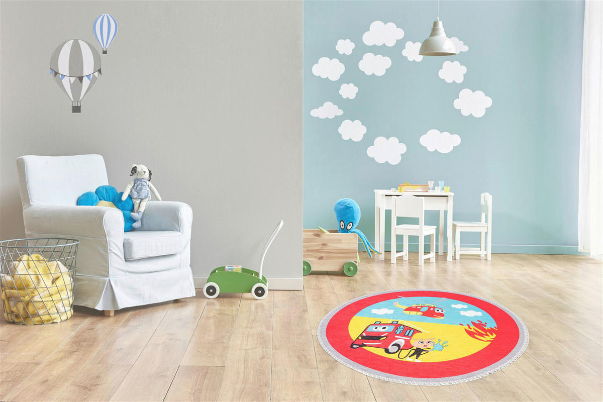 Arte Espina Flachflorteppich Playground 425 mehrfarbig B/H/L: ca. 160x0,5x160 cm Playground 425 - mehrfarbig (160,00/160,00/0,50cm) - Arte Espina