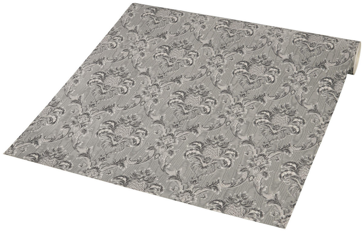 Papiertapete Ornament Silbergrau B/L: ca. 53x1005 cm Papiertapete_147926 - Silbergrau (53,00/1005,00cm)
