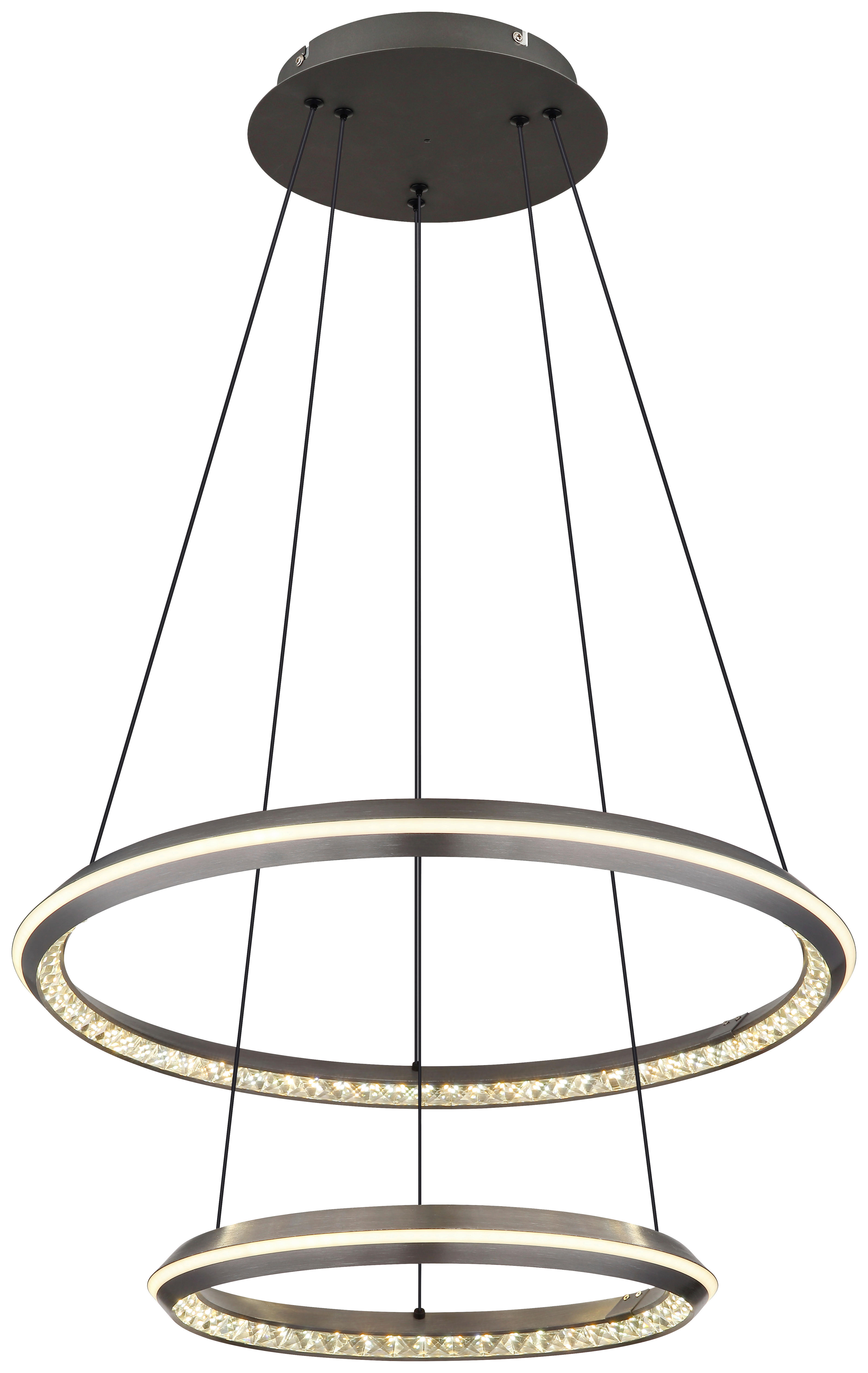 GLOBO LED-Pendelleuchte ALAINA 67329-50H klar grau Opal Metall Kunststoff H/D: ca. 150x60 cm 1.0 Brennstellen ALAINA - klar/Opal (60,00/150,00cm) - GLOBO