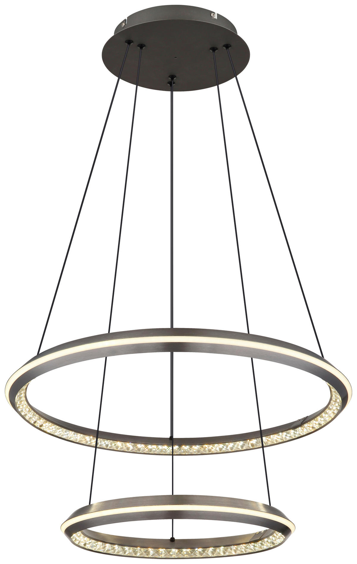 GLOBO LED-Pendelleuchte ALAINA 67329-50H klar grau Opal Metall Kunststoff H/D: ca. 150x60 cm 1.0 Brennstellen ALAINA - klar/Opal (60,00/150,00cm) - GLOBO