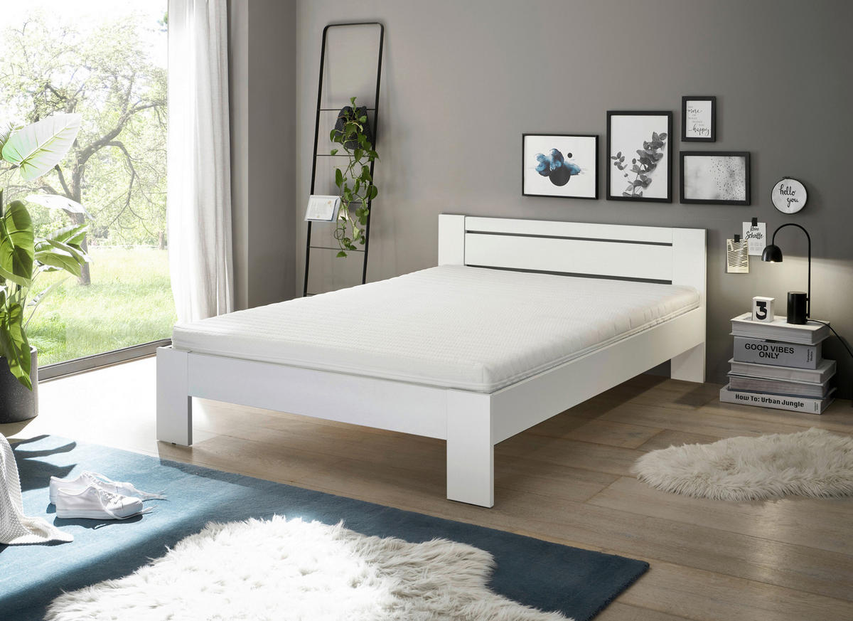 Futonbett Cannes weiß Liegefläche B/L: ca. 140x200 cm Cannes - weiß (145,00/71,00/204,00cm)
