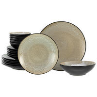 CreaTable Tellerset Malmö beige Steinzeug 18 tlg. Malmö - beige - CreaTable