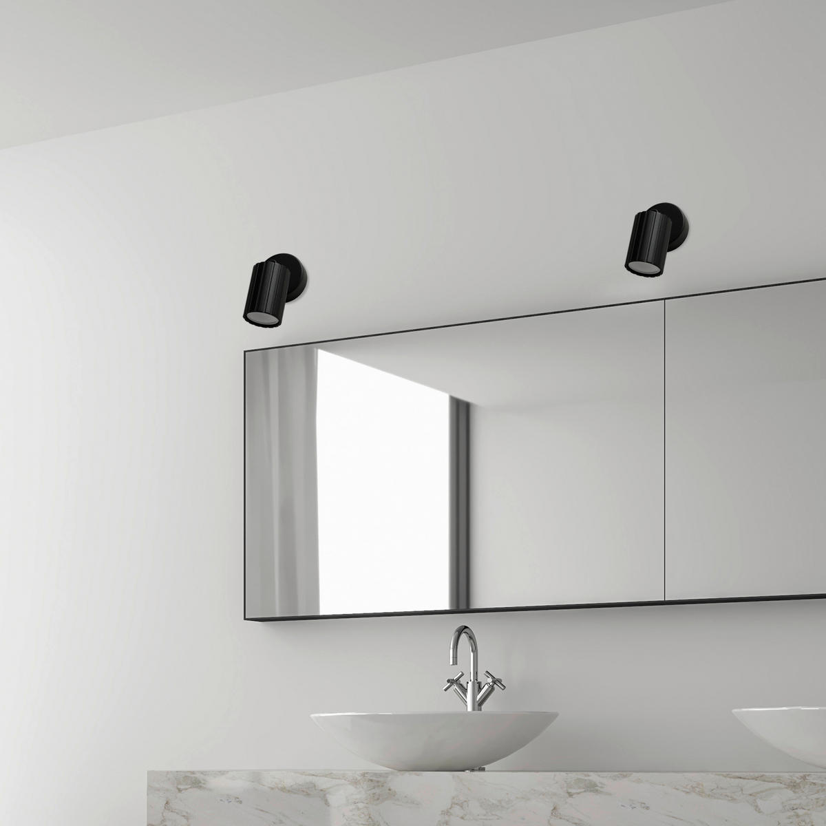 Lamkur Wandleuchte schwarz Stahl B/H/L: ca. 8x16x8 cm GU10 1 Brennstellen Prisma - schwarz (8,00/8,00/16,00cm) - Lamkur