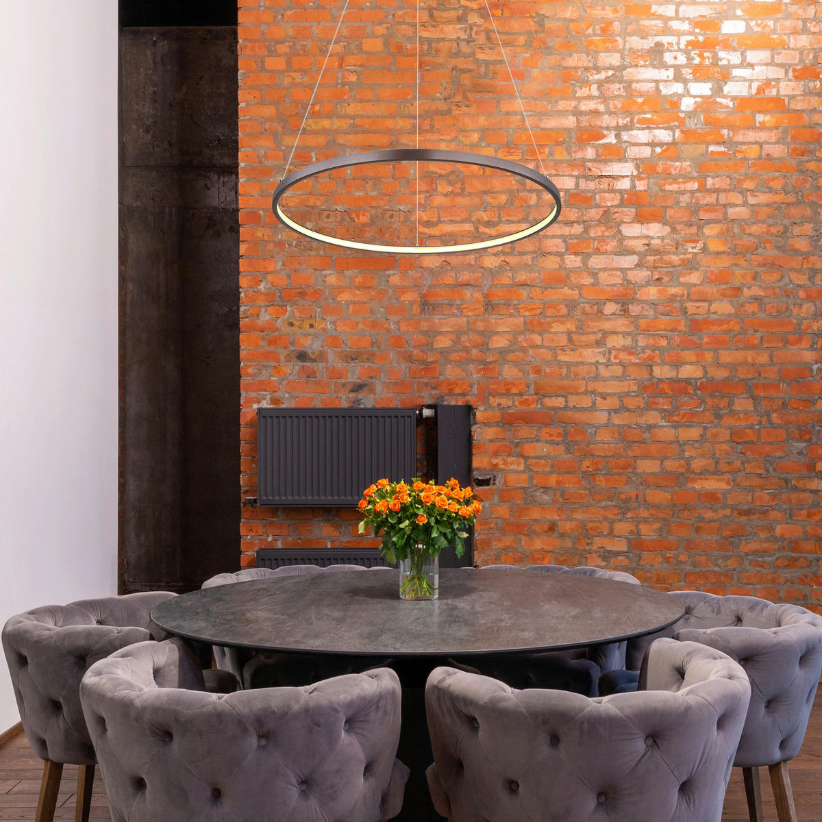 GLOBO LED-Pendelleuchte 67192-29BR kaffee Metall Kunststoff H/D: ca. 120x60,5 cm RALPH - kaffee (60,50/120,00cm) - GLOBO