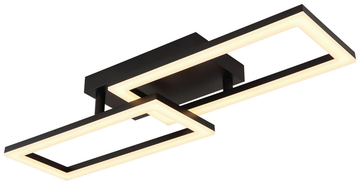 GLOBO LED-Deckenleuchte Opal schwarz Kunststoff Metall B/H/T: ca. 19,5x9x61,4 cm SAPENA - schwarz/Opal (19,50/9,00/61,40cm) - GLOBO