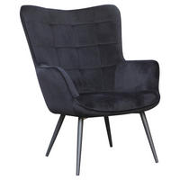 byLIVING Sessel UTA schwarz schwarz Stoff Metall B/H/T: ca. 72x97x80 cm UTA - schwarz (72,00/97,00/80,00cm) - byLIVING