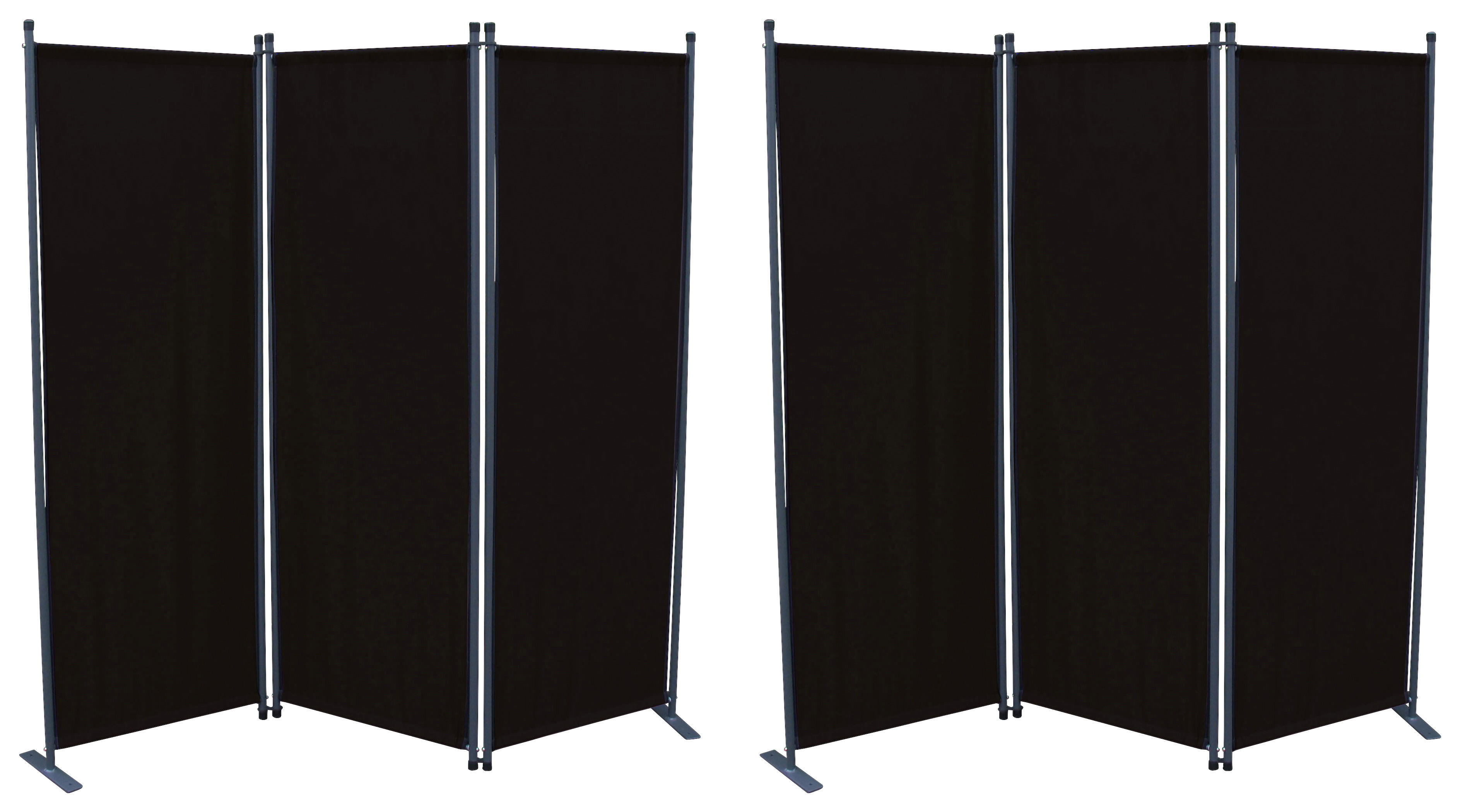 Grasekamp Paravent schwarz Stahl H/L: ca. 170x165 cm Paravent,3tlg._2Stck. schwarz - schwarz (165,00cm) - Grasekamp