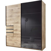 Schwebetürenschrank Oldenburg Eiche Artisan Nachbildung B/H/T: ca. 180x198x65 cm Oldenburg - Eiche/grau (180,00/198,00/65,00cm)