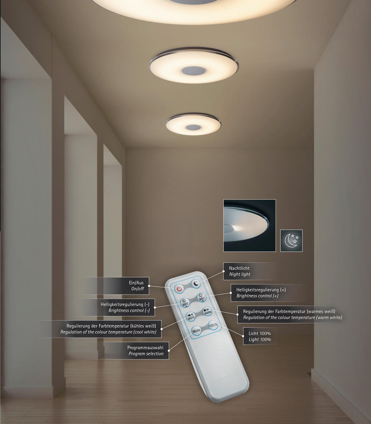 TRIO Deckenleuchte 628915001 weiß Kunststoff H/D: ca. 7x60 cm null 1 Brennstellen LED-Deckenleuchte_Tokyo - weiß (60,00/7,00cm) - Trio