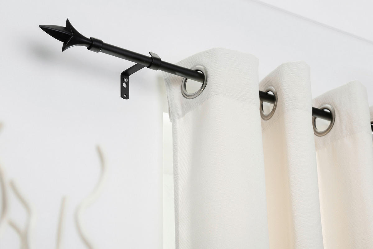 Gardinenstange Lilie Lilie - schwarz (0,16cm) - LICHTBLICK