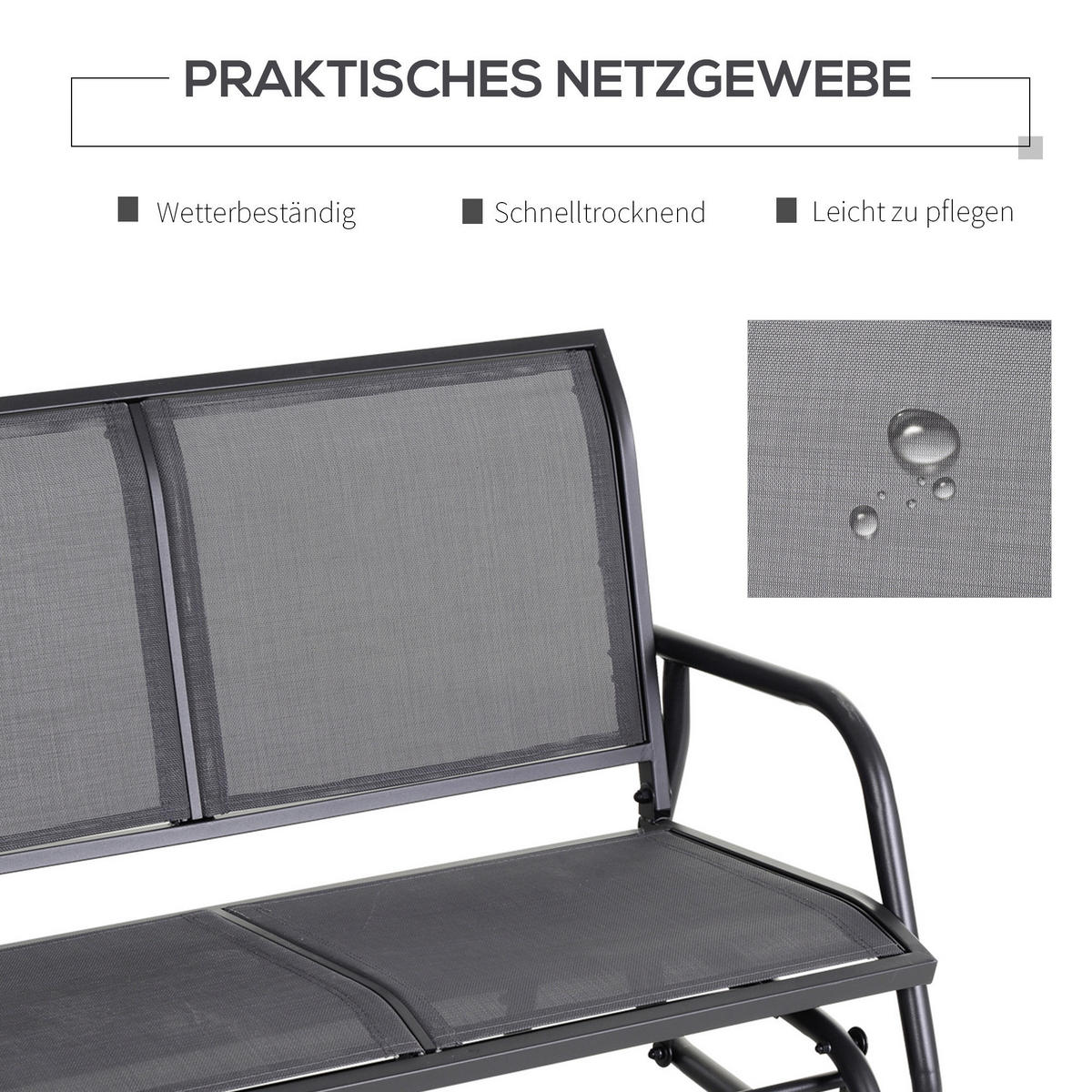 Outsunny Sitzbank grau Metall B/H/L: ca. 70x85x120 cm Sitzbank - grau (120,00/70,00/85,00cm) - Outsunny