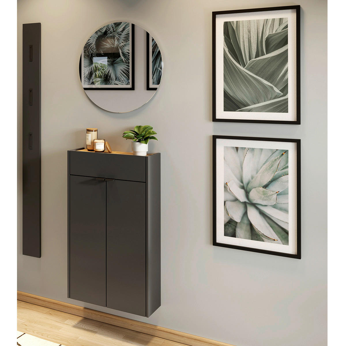 Garderobe 7938-549 B/H/T: ca. 86x200x22 cm 7938-549 - Eiche/Graphit (86,00/200,00/22,00cm) - Germania