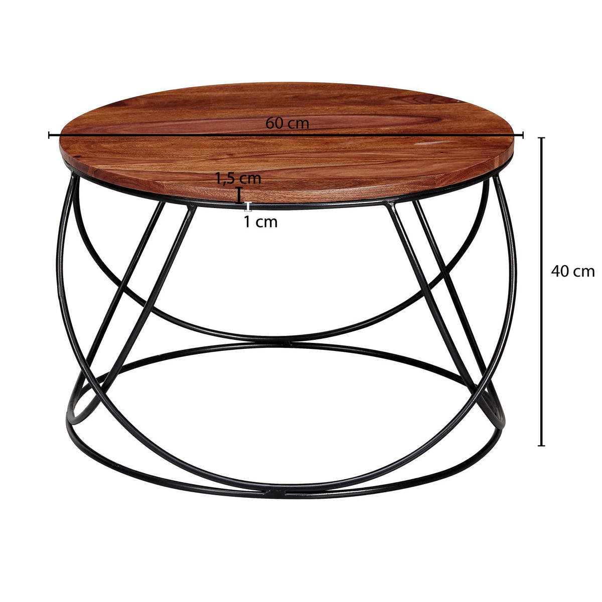 Couchtisch braun B/H/T: ca. 0x40x0 cm Couchtisch - braun (0,00/40,00/0,00cm) - Wohnling