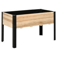 Outsunny Hochbeet schwarz Stahl B/H/L: ca. 60x74x120 cm Hochbeet 845-531V02 - natur/schwarz (120,00/60,00/74,00cm) - Outsunny