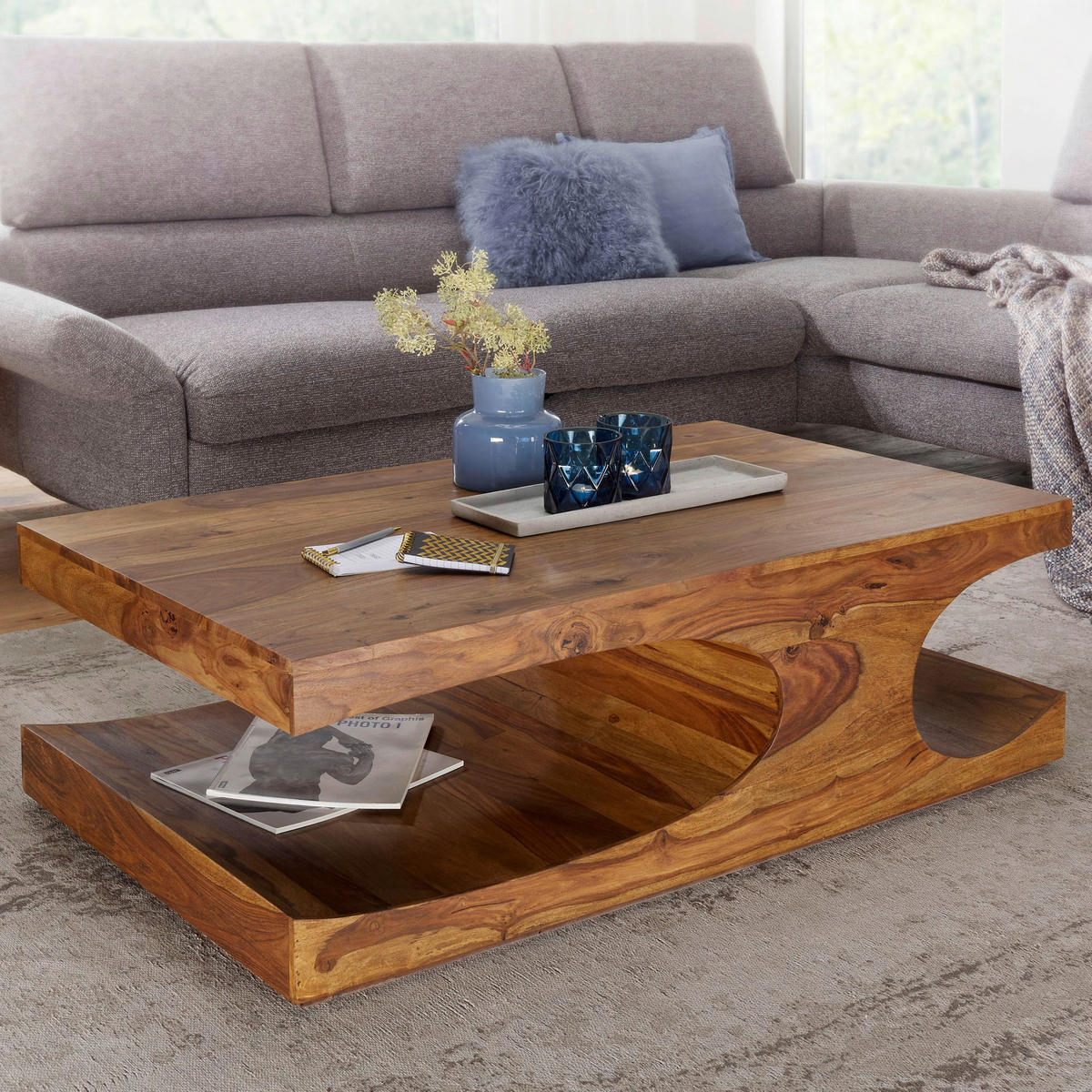 Couchtisch braun B/H/T: ca. 118x38x70 cm Couchtisch - braun (118,00/38,00/70,00cm) - Wohnling