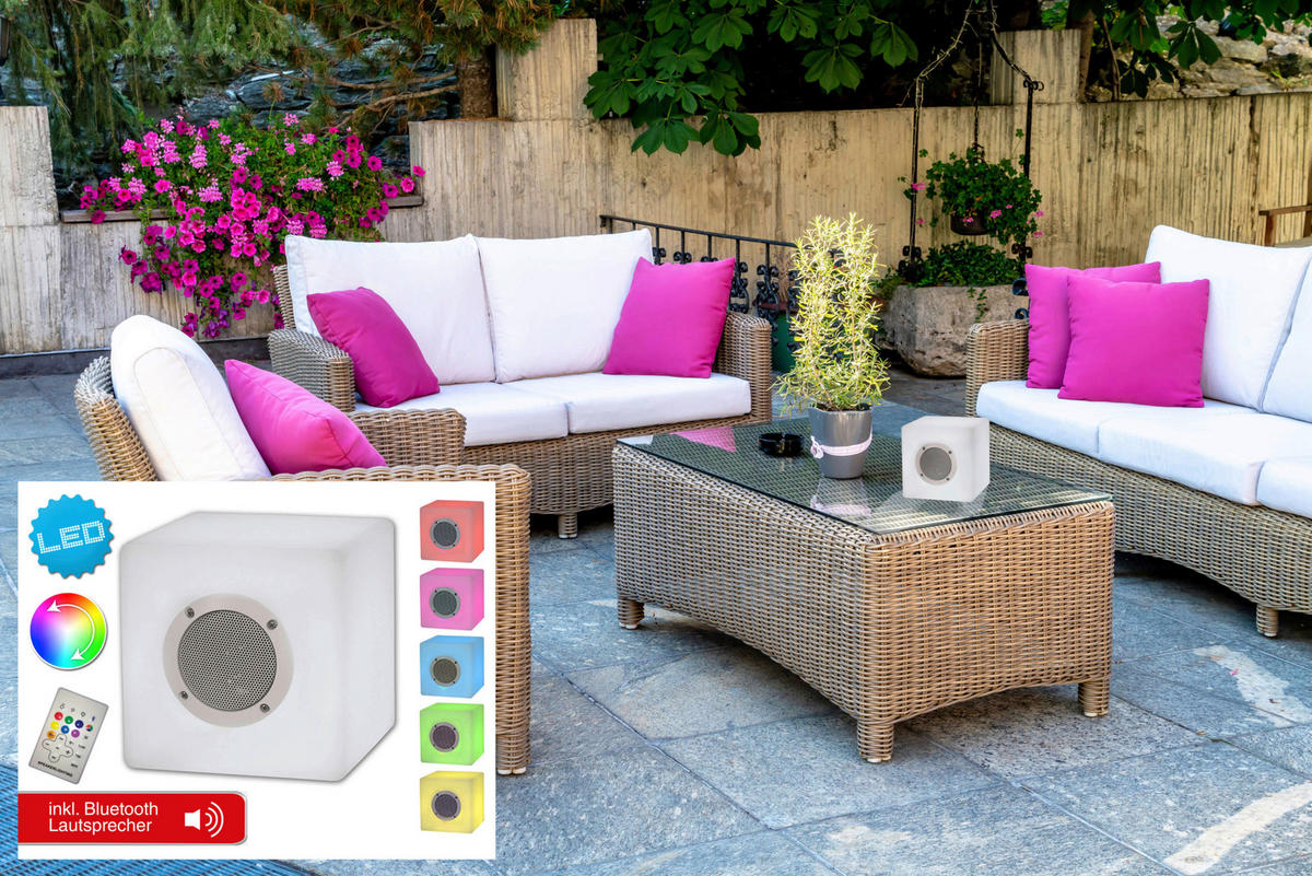 Deko-Würfel mit Bluetooth 5162961 Kunststoff B/H/T: ca. 20x20x20 cm Deko-Würfel mit Bluetooth "Cube" - (20,00/20,00/20,00cm) - Näve Leuchten